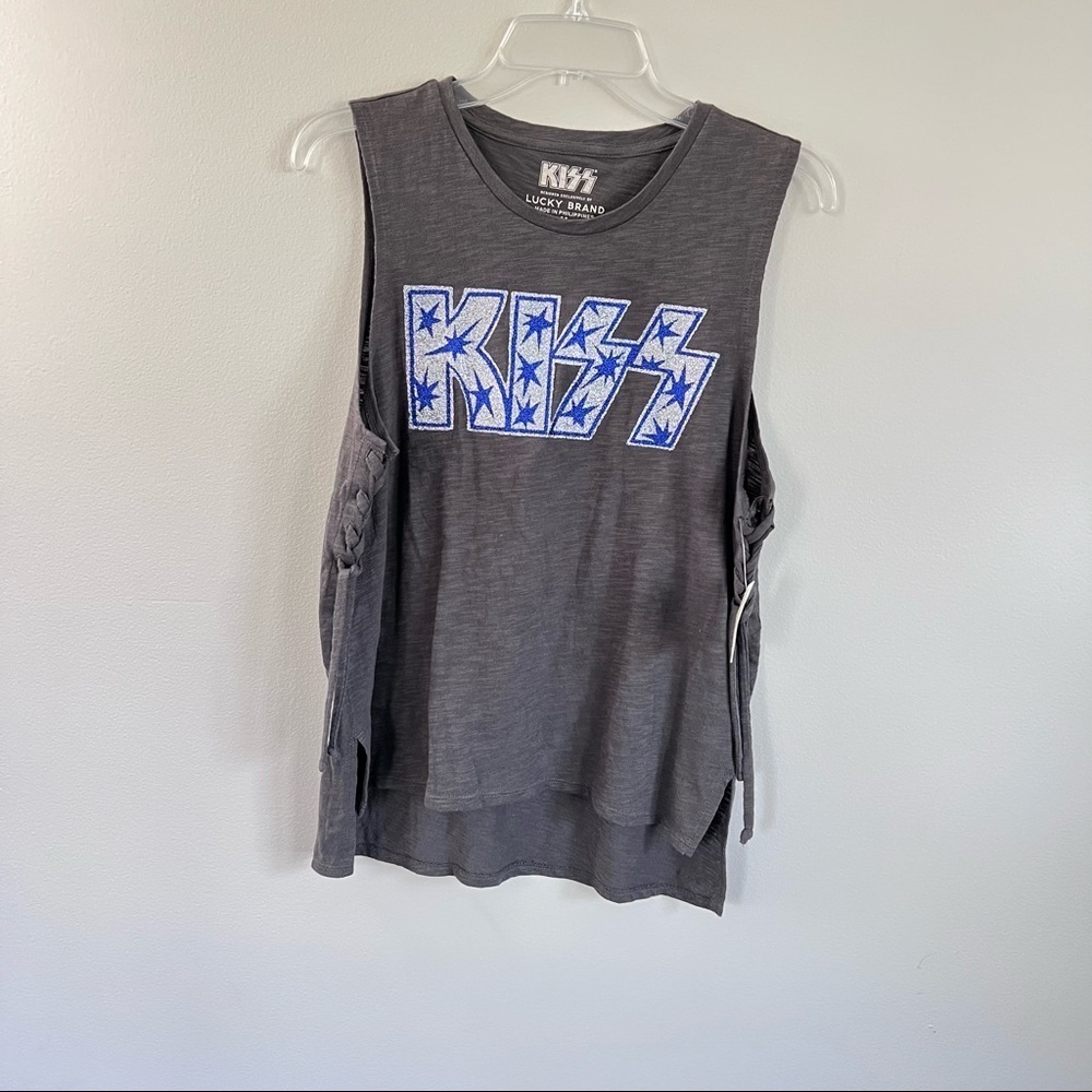 NWT Lucky Brand KISS band concert sleeveless factory distressed tank Medium
